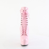 Růžový 15 cm DELIGHT-1020 kotnikové kozačky pro tanec na tyči