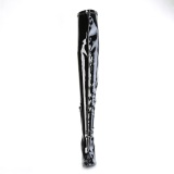 Černý 13 cm SEDUCE-4000SLT Vinylu platformě overknee kozačky crotch vysoký